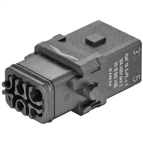 Zertifiziert Buchsen-Kontakteinsatz, 1A, 5-polig, Crimpanschluss, mit PE-Kontakt, 09100053106