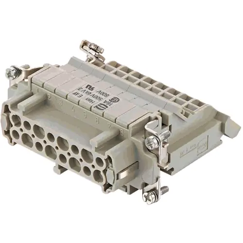 Wochenendangebot Buchsen-Kontakteinsatz, 16B, 16-polig, bestückt, Schraubanschluss, mit PE-Kontakt, 09330164726