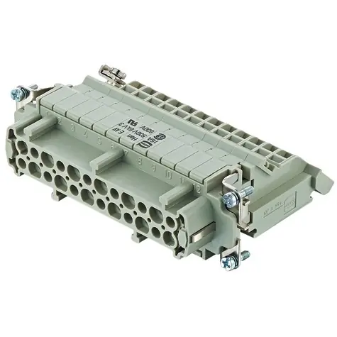 Buchsen-Kontakteinsatz, 24B, 24-polig, bestückt, Schraubanschluss, mit PE-Kontakt, 09330244726 Versand Am Gleichen Tag