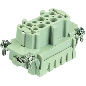 Abverkauf Buchsen-Kontakteinsatz, 10B, 10-polig, unbestückt, Crimpanschluss, mit PE-Kontakt, 09332102702