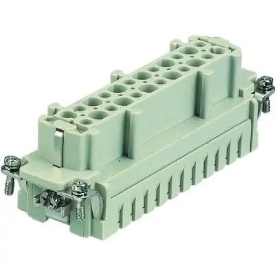 Buchsen-Kontakteinsatz, 24B, 24-polig, unbestückt, Crimpanschluss, mit PE-Kontakt, 09332242702 Beliebt