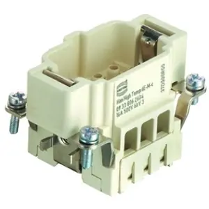 Stift-Kontakteinsatz, 6B, 6-polig, unbestückt, Crimpanschluss, mit PE-Kontakt, 09338062604 Neu