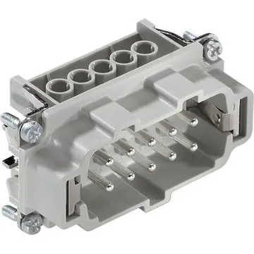 Stift-Kontakteinsatz, H-B 10, 10-polig, Schraubanschluss, mit PE-Kontakt, 10192100 Nur Für Kurze Zeit