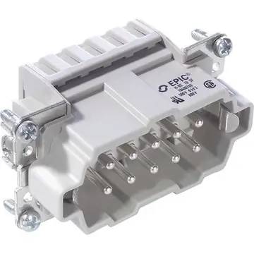 Rabatt Stift-Kontakteinsatz, H-B 10, 10-polig, Federklemmanschluss, mit PE-Kontakt, 10400100