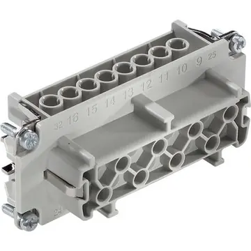 Buchsen-Kontakteinsatz, H-B 16, 16-polig, Schraubanschluss, mit PE-Kontakt, 10195100 Neu