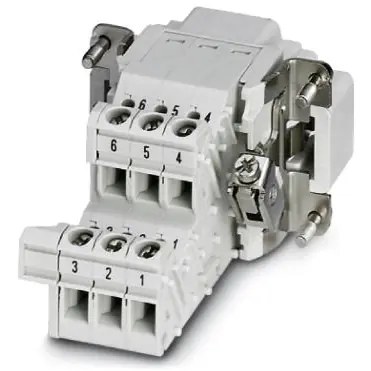 Wochenendangebot Stift-Kontakteinsatz, 6B, 6-polig, bestückt, Schraubanschluss, mit PE-Kontakt, 1648024