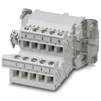 Buchsen-Kontakteinsatz, 10B, 10-polig, bestückt, Schraubanschluss, mit PE-Kontakt, 1648078 Begrenztes Angebot