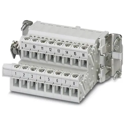 Beliebt Buchsen-Kontakteinsatz, 16B, 16-polig, bestückt, Schraubanschluss, mit PE-Kontakt, 1648090