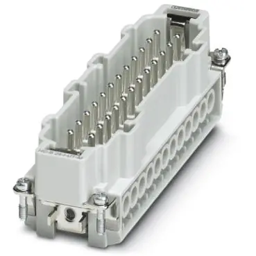 Zertifiziert Stift-Kontakteinsatz, 24B, 24-polig, bestückt, Schraubanschluss, mit PE-Kontakt, 1584936