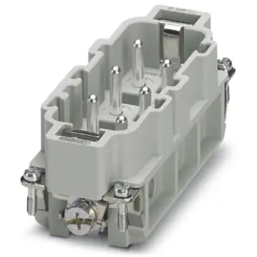 Stift-Kontakteinsatz, 16B, 6-polig, bestückt, Schraubanschluss, mit PE-Kontakt, 1406534 Zertifiziert