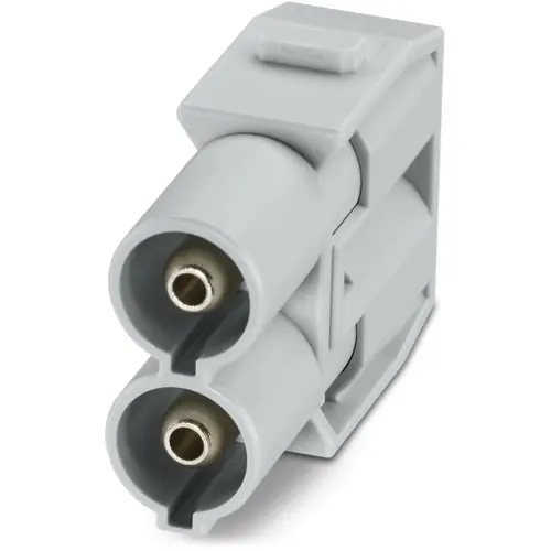 Billig Stift-Kontakteinsatz, 2-polig, bestückt, Axial-Schraubanschluss, 1364178