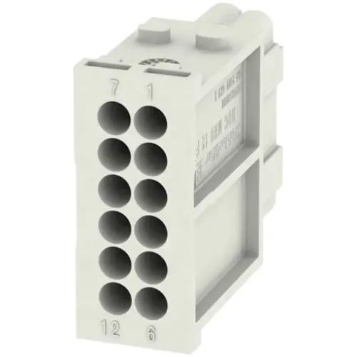 Buchsen-Kontakteinsatz, 12-polig, unbestückt, Crimpanschluss, mit PE-Kontakt, 1428850000 Neue Kollektion