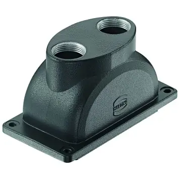 Wanddurchführungsgehäuse, Baugröße Han-Yellock 60, Aluminiumdruckguss, 2 x M25, gerade, Schraubverriegelung, IP65/IP67, 11126001711 Gratis Versand