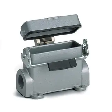 Aufbaugehäuse, Baugröße HA10, Aluminiumlegierung, 2 x M25, abgewinkelt, Längsbügelverriegelung, IP65, 79456400 Garantierte Lieferung