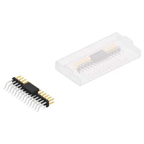 Zertifiziert Stiftleiste, 28-polig, RM 2 mm, gerade, schwarz, SLY10SMD04028SBSM