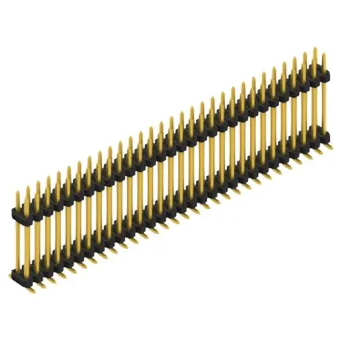 Abverkauf Stiftleiste, 60-polig, RM 2 mm, abgewinkelt, schwarz, SLY12SMD13360G