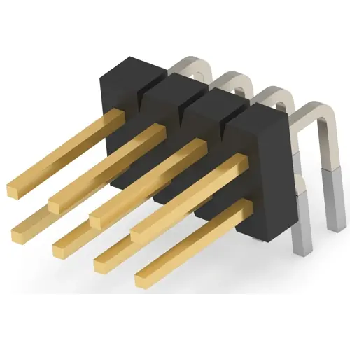 Stiftleiste, 8-polig, RM 2.54 mm, abgewinkelt, schwarz, 5-102975-4 Neue Ware