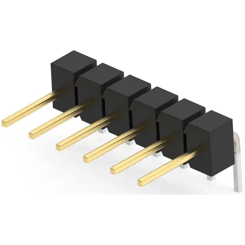 Stiftleiste, 6-polig, RM 2.54 mm, abgewinkelt, schwarz, 5-103325-6 Zertifiziert
