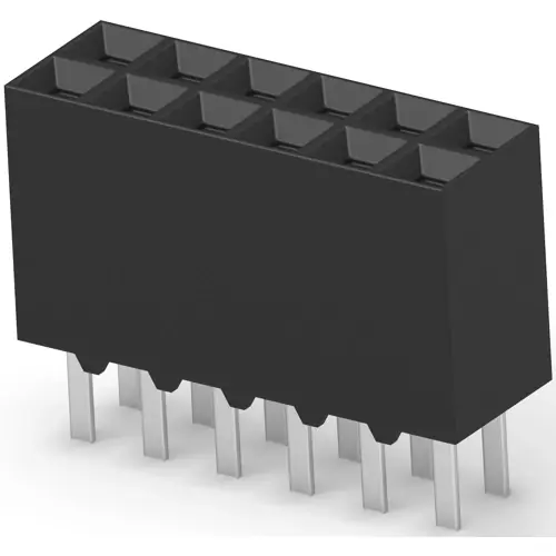 Zertifiziert Buchsenleiste, 12-polig, RM 2.54 mm, gerade, schwarz, 5-534206-6