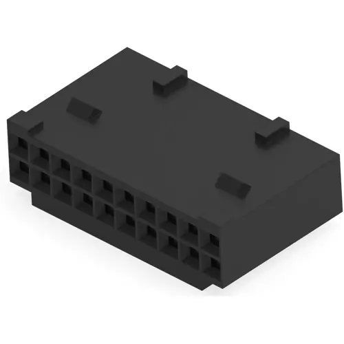 Ausverkauf Buchsengehäuse, 20-polig, RM 2.54 mm, gerade, schwarz, 1-87631-6