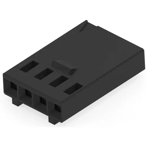 Buchsengehäuse, 4-polig, RM 2.54 mm, gerade, schwarz, 102241-2 Neu Im Sortiment