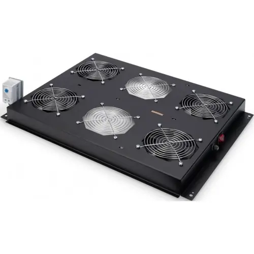 Dachlüftungsgerät, Stahl, (B x H x T) 545 x 65 x 395 mm, 1 HE, schwarz, für Serverschränke Serie Unique, DN-19 FAN-4-SRV-B Neu Im Sortiment