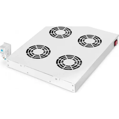 Echt Dachlüftungsgerät, Stahl, (B x H x T) 484 x 48 x 311 mm, grau, für 483 mm Schränke, DN-19 FAN-4-HO