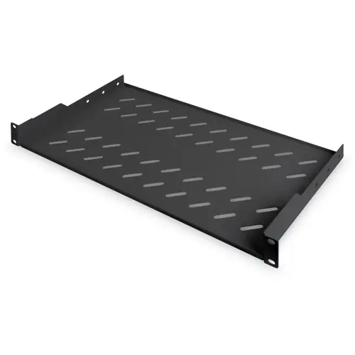 Fachboden, festeinbau, Stahl, (B x H x T) 483 x 45 x 250 mm, 1 HE, schwarz, für 483 mm Profilschienen, DN-19 TRAY-1-SW Heißes Angebot