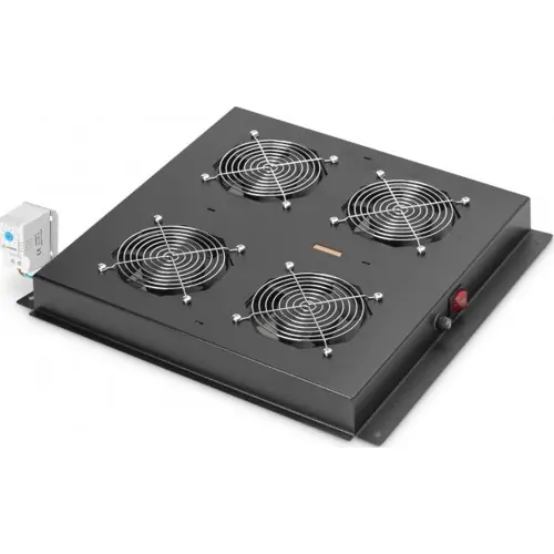Kostenfreie Lieferung Dachlüftungsgerät, Stahl, (B x H x T) 470 x 80 x 410 mm, schwarz, für Varioflex-N/Unique Network/Dynamic Basic Schrankserie, DN-19 FAN-4-B-N