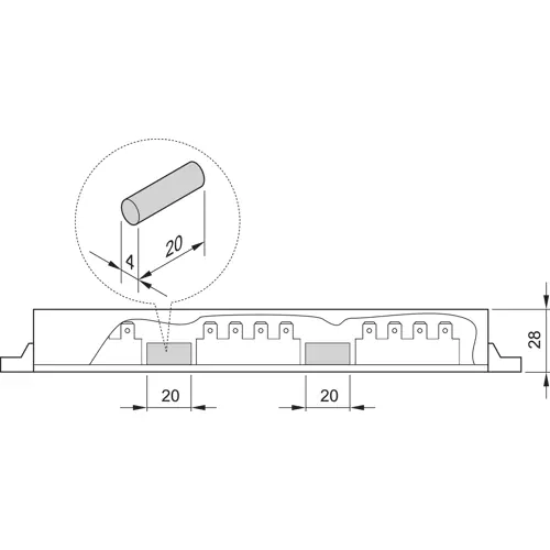 Bestseller Isolierstreifen, PVC, (L x Ø) 20 mm x 4 mm, 20100-021