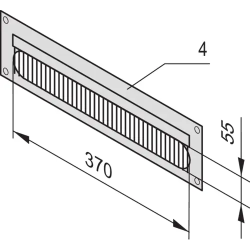 Billig Kabeldurchführungsplatte, Stahl, (L x H) 423 mm x 177 mm, 4 HE, lichtgrau, 20118-390
