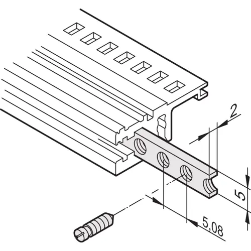 Echt Gewindestreifen, M2,5, Stahl, (L x B x H) 324.62 x 2 x 5 mm, 63 TE, 34561-363