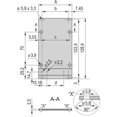 Top-Angebot Frontplatte, Aluminium, (B x H) 141.9 x 128.4 mm, 3 HE/28 TE, für Kassetten, 34812-128
