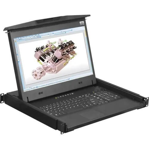 Top-Preis Schublade, mit Monitor, Tastatur deutsch und Touchpad, (L) 400 mm, 1 HE, schwarz, 60118-584