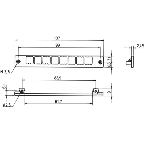 Top-Preis Aufnahmerahmen, PBT, (B x H) 107 x 13.9 mm, 69004-043