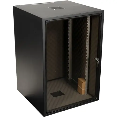 Top-Angebot Serverschrank, 18 HE, akustisch gedämmt, (H x B x T) 871 x 600 x 600 mm, IP20, Stahl, grau, OFF-1866GR.V1RW-AK