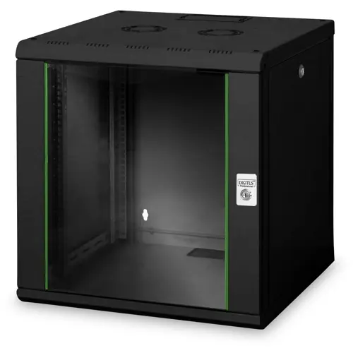 Expressversand Wandgehäuse, (H x B x T) 643 x 600 x 600 mm, IP20, Stahlblech, schwarz, DN-19 12U-6/6-SW