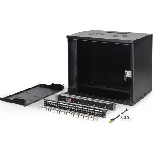 19-Zoll-Netzwerk-Set, 9HE, (H x B x T) 460 x 540 x 400 mm, IP20, schwarz, DN-49205-SET Top-Preis