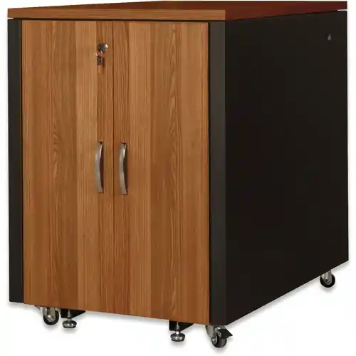 SOUNDproof Schrank, 17 HE, Holzdekor Walnuss, (H x B x T) 1000 x 750 x 1130 mm, IP20, Stahlblech, schwarz, DN-19 17U-SO-W Markenware