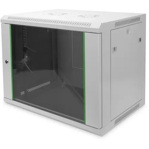 Wandschrank, 9 HE, (H x B x T) 505 x 600 x 450 mm, IP20, Stahlblech, lichtgrau, DN-19 09-U-EC Highlight