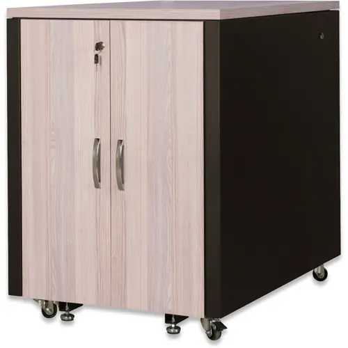 Ausverkauf SOUNDproof Schrank, 17 HE, Holzdekor Eiche, (H x B x T) 1000 x 750 x 1130 mm, IP20, Stahlblech, schwarz, DN-19 17U-SO-O