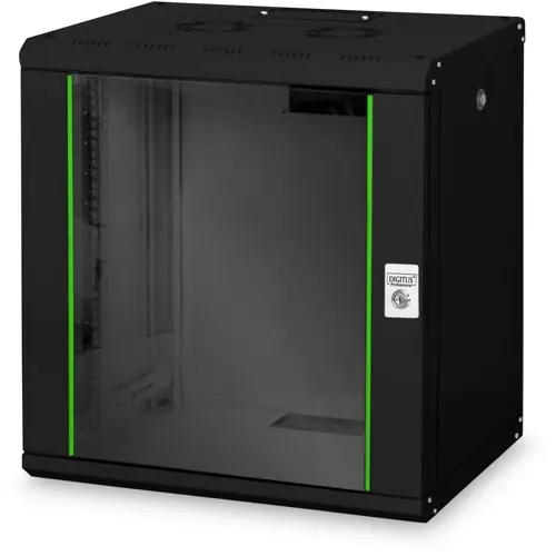 Wandgehäuse, 12 HE, (H x B x T) 643 x 600 x 450 mm, IP20, Stahlblech, schwarz, DN-19 12-U-SW Online Kaufen