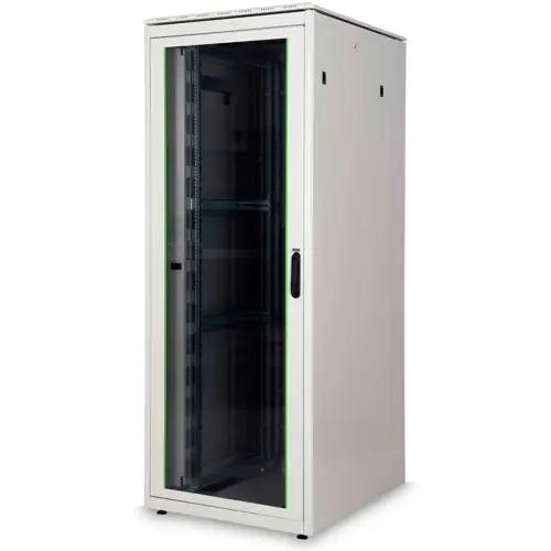 Zertifiziert Serverschrank, 47 HE, (H x B x T) 2244 x 800 x 1000 mm, IP20, Stahlblech, lichtgrau, DN-19 47U-8/10-1