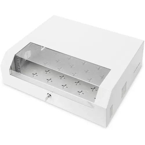 Wandgehäuse, 3 HE rotierbar, 2 HE fix, (H x B x T) 145 x 525 x 475 mm, IP20, Stahlblech, lichtgrau, DN-19 04U-PB Markenprodukt