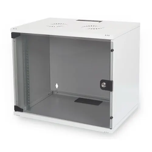 Wandgehäuse, 7 HE, mit Glastür, (H x B x T) 370 x 540 x 400 mm, IP20, Stahlblech, grau, DN-19 07U-S-1 Kostenfreie Lieferung