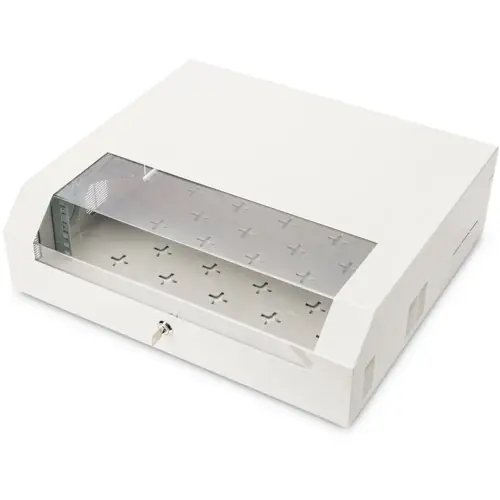 Wandgehäuse, 3 HE rotierbar, 2 HE fix, (H x B x T) 156 x 525 x 475 mm, IP20, Stahlblech, lichtgrau, DN-19 04U-PB-B Ausverkauf