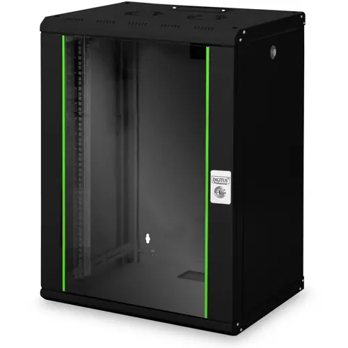 Wandgehäuse, 16 HE, (H x B x T) 820 x 600 x 450 mm, IP20, Stahlblech, schwarz, DN-19 16-U-SW Direktkauf