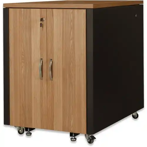 SOUNDproof Schrank, 17 HE, Holzdekor Teak, (H x B x T) 1000 x 750 x 1130 mm, IP20, Stahlblech, schwarz, DN-19 17U-SO-T Preiswert