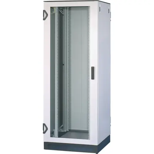 Abverkauf Serverschrank, 42 HE, freistehendes Regal, (H x B x T) 2000 x 600 x 1000 mm, IP20, Stahl, lichtgrau/schwarzgrau, 10130-094