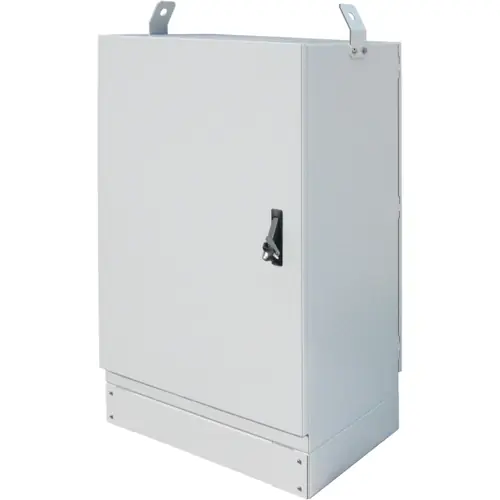 Außenschrank, 25 HE, mit doppeltem Zugang, einwandig, eintürig, (H x B x T) 1200 x 800 x 600 mm, IP55, Aluminium, lichtgrau, 12349-008 Highlight